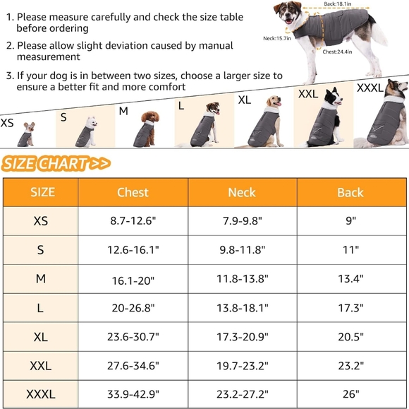 iBuddy Dog Winter Coats with Fleece Vest,Waterproof Warm Dog Snow Jacket - Picture 2 of 5